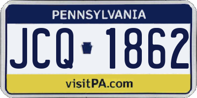 PA license plate JCQ1862