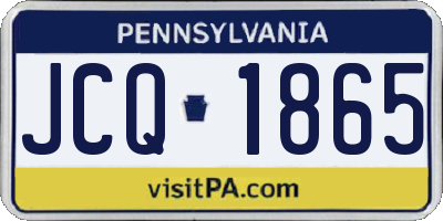 PA license plate JCQ1865