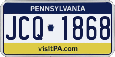 PA license plate JCQ1868
