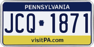 PA license plate JCQ1871