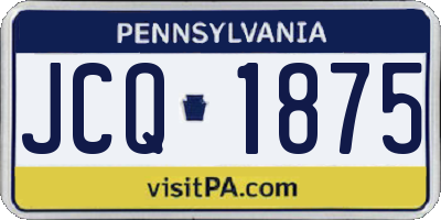 PA license plate JCQ1875