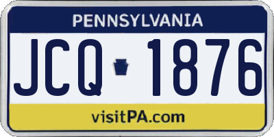 PA license plate JCQ1876