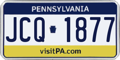 PA license plate JCQ1877