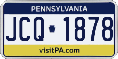 PA license plate JCQ1878