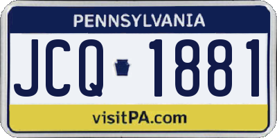 PA license plate JCQ1881