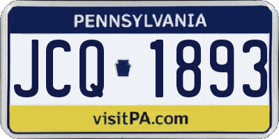 PA license plate JCQ1893