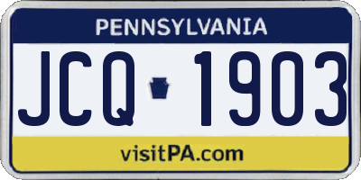 PA license plate JCQ1903