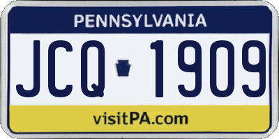 PA license plate JCQ1909