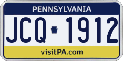 PA license plate JCQ1912