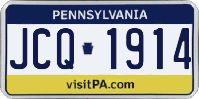 PA license plate JCQ1914