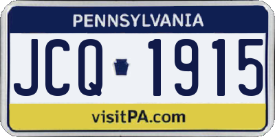 PA license plate JCQ1915