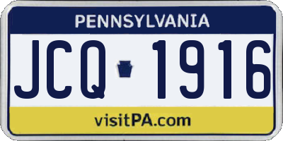 PA license plate JCQ1916