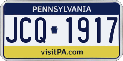 PA license plate JCQ1917