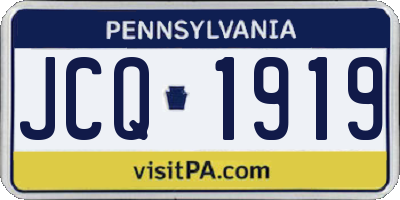PA license plate JCQ1919
