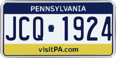 PA license plate JCQ1924