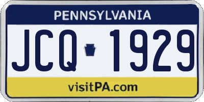 PA license plate JCQ1929