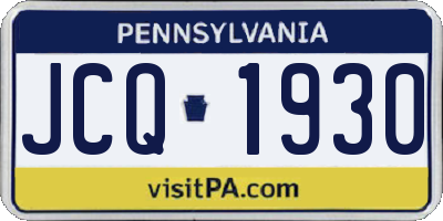PA license plate JCQ1930
