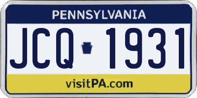 PA license plate JCQ1931