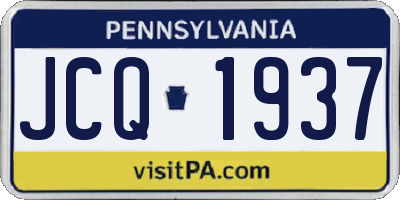 PA license plate JCQ1937