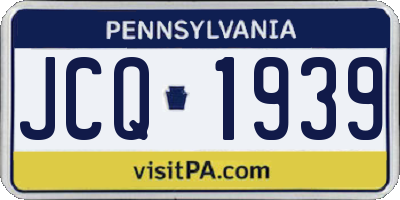 PA license plate JCQ1939