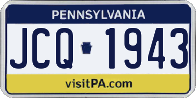 PA license plate JCQ1943