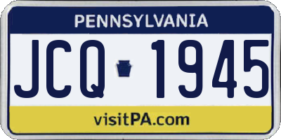 PA license plate JCQ1945