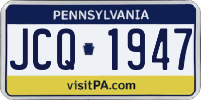 PA license plate JCQ1947