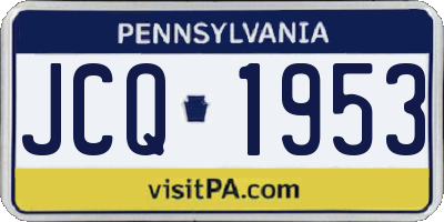 PA license plate JCQ1953