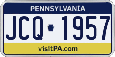 PA license plate JCQ1957