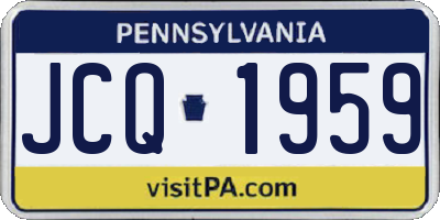 PA license plate JCQ1959