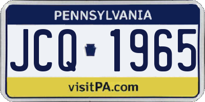 PA license plate JCQ1965