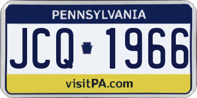 PA license plate JCQ1966