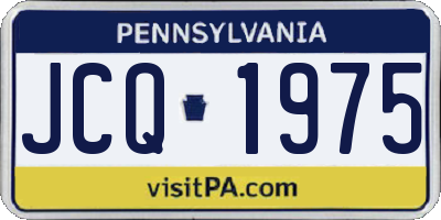 PA license plate JCQ1975