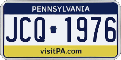 PA license plate JCQ1976