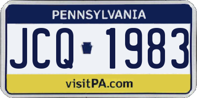PA license plate JCQ1983