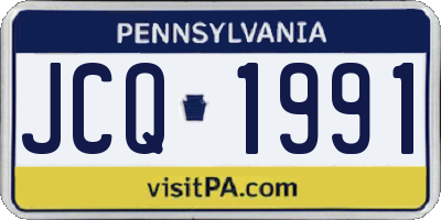 PA license plate JCQ1991