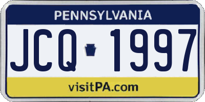 PA license plate JCQ1997