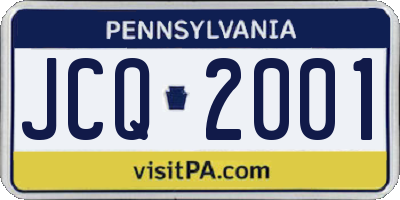 PA license plate JCQ2001
