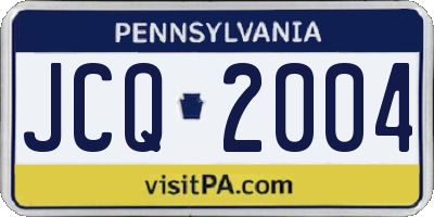 PA license plate JCQ2004