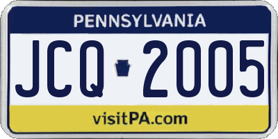 PA license plate JCQ2005