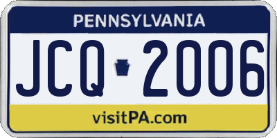 PA license plate JCQ2006