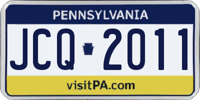 PA license plate JCQ2011