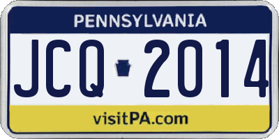 PA license plate JCQ2014