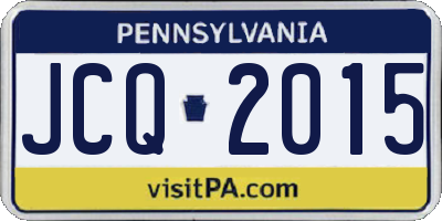 PA license plate JCQ2015
