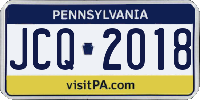 PA license plate JCQ2018