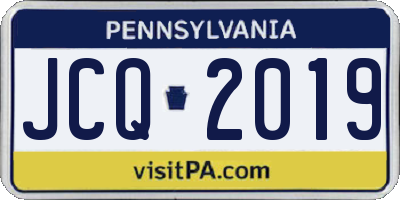 PA license plate JCQ2019