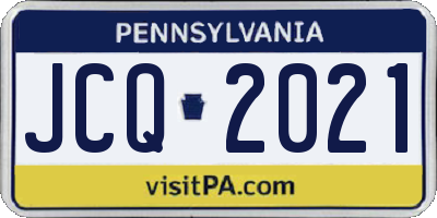 PA license plate JCQ2021