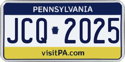 PA license plate JCQ2025