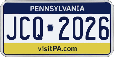 PA license plate JCQ2026