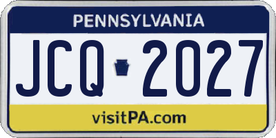 PA license plate JCQ2027